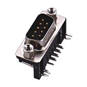 維峰自制 D-SUB 9P公座90度插板型,腳距8.08mm PBT黑色